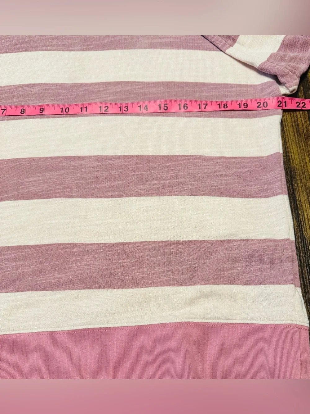 J. Crew Vintage Fleece Women’s Pink & Cream Striped Cotton Sweater, S. Like New